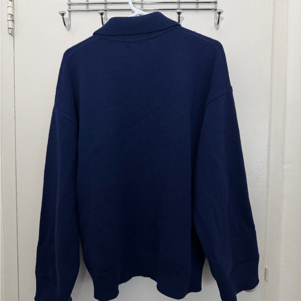 Marni 100% Wool Navy Beaded Sweater Cardigan - Picture 3 of 8